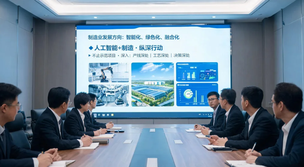 全国先进制造业大会释放明确信号：“人工智能+制造”从试点走向纵深。目前全国已建成4.3万多家智能工厂，规上工业企业AI应用普及率超三成。但建得多不等于用得好，本文从政策信号、数据落差和落地卡点三个层面，拆解制造企业下一阶段数智化转型的关键命题